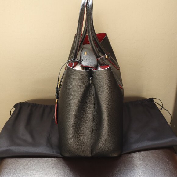 Prada Medium Double Saffiano Cuir Leather Tote Bag - Picture 5 of 13